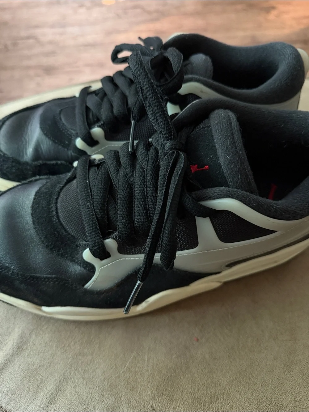 Men's Black and Cream Casual Sneakers Nike air